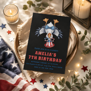 Funny Americana Kids Birthday Invitation