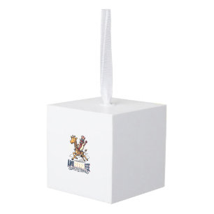 Funny Amerigiraffee Patriotic Giraffe Hot Dog Shir Cube Ornament