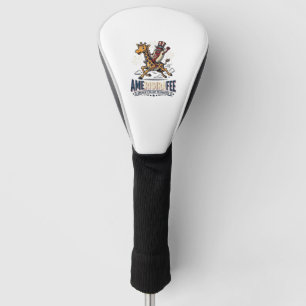 Funny Amerigiraffee Patriotic Giraffe Hot Dog Shir Golf Head Cover
