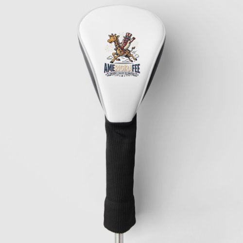Funny Amerigiraffee Patriotic Giraffe Hot Dog Shir Golf Head Cover