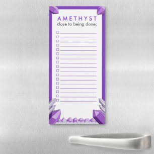 Funny Amethyst Crystal To Do Checklist Magnetic Notepad
