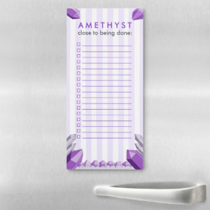 Funny Amethyst Crystal To Do Checklist Magnetic Notepad