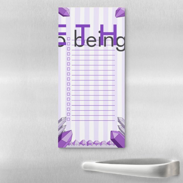 Funny Amethyst Crystal To Do Checklist Magnetic Notepad (In Situ)