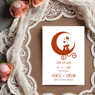 Funny Amorous Romantic Cats Couple Wedding Rubber Stamp