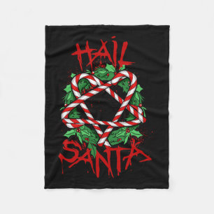 Funny & Unique Hail Santa Candy Cane Christmas Fleece Blanket