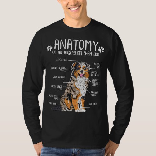 Funny Anatomy Australian Shepherd Dog Lover Aussie T_Shirt