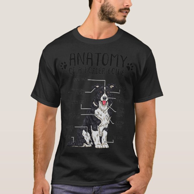 Funny Anatomy Border Collie Dog Lover Gift T-Shirt (Front)