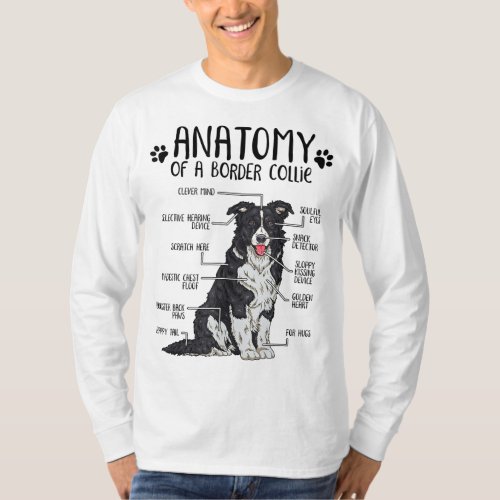 Funny Anatomy Border Collie Dog Lover Gift T_Shirt