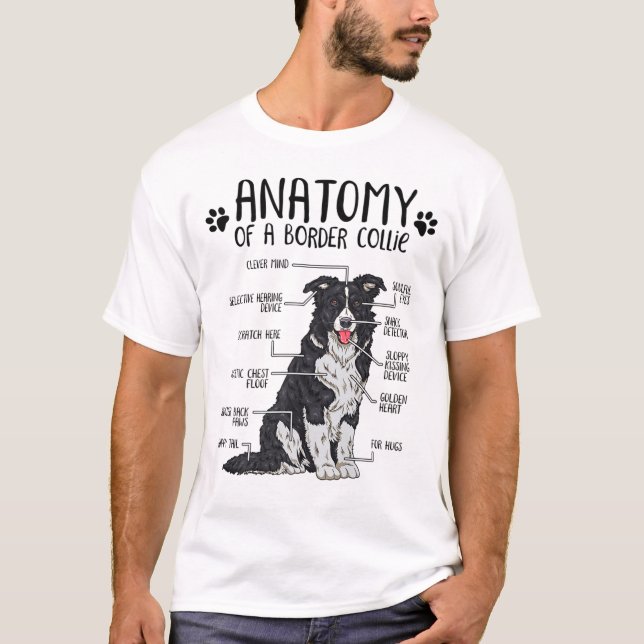 Funny Anatomy Border Collie Dog Lover Gift T-Shirt (Front)