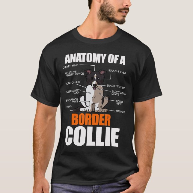 Funny Anatomy Border Collie Dog Lover Gift T-Shirt (Front)