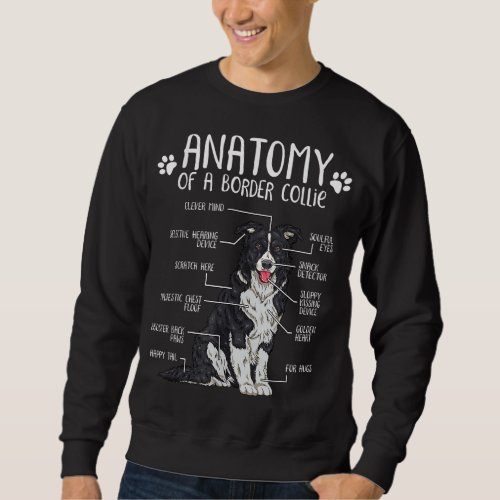 Funny Anatomy Border Collie Dog Lover Sweatshirt