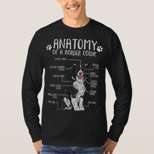 Funny Anatomy Border Collie Dog Lover T_Shirt