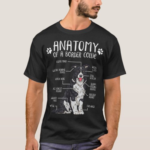 Funny Anatomy Border Collie Dog Lover T_Shirt