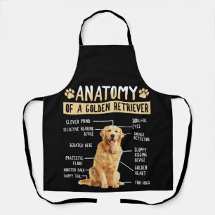Funny Anatomy Golden Retriever Dog Lover Gift Apron