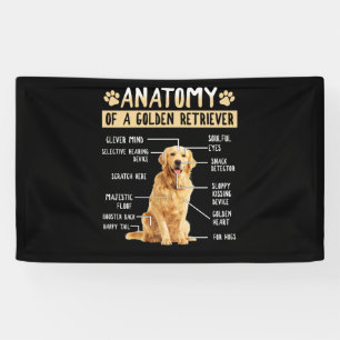 Funny Anatomy Golden Retriever Dog Lover Gift Banner