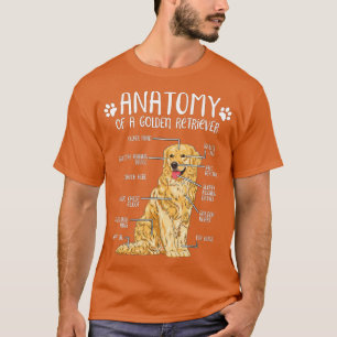 Funny Anatomy Golden Retriever Dog Lover  T-Shirt