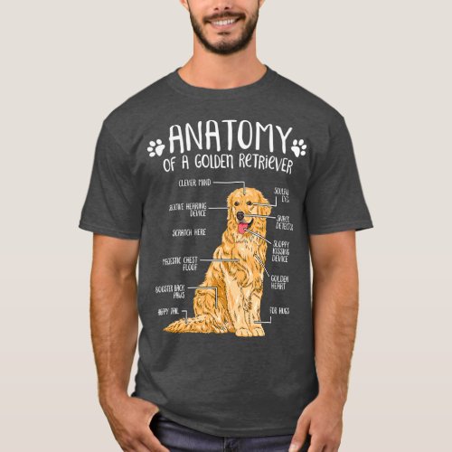 Funny Anatomy Golden Retriever Dog Lover T_Shirt