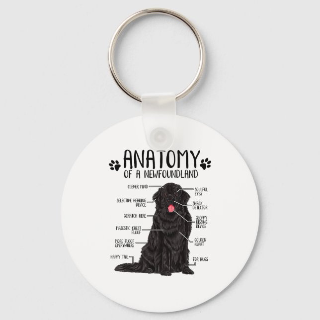 Funny Anatomy Newfoundland Dog Cute Newfie Lover  Keychain (Front)
