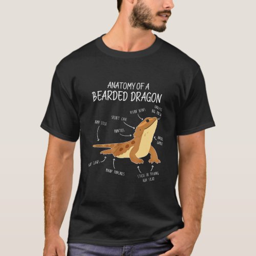 Funny Anatomy of a Bearded Dragon Pet Reptile T_Shirt