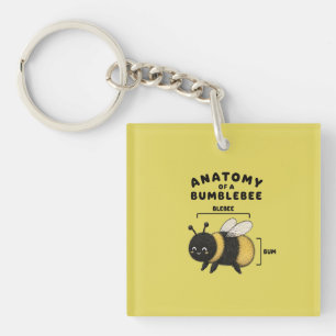 Funny Anatomy Of A Bumblebee Blebee Bum Cute Keychain