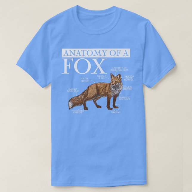 Funny Anatomy Of A Fo, Cute Funny Animal Lover, Fu T-Shirt (Design Front)