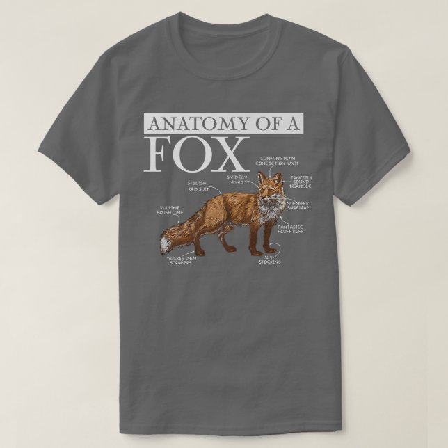 Funny Anatomy Of A Fo, Cute Funny Animal Lover, Fu T-Shirt (Design Front)