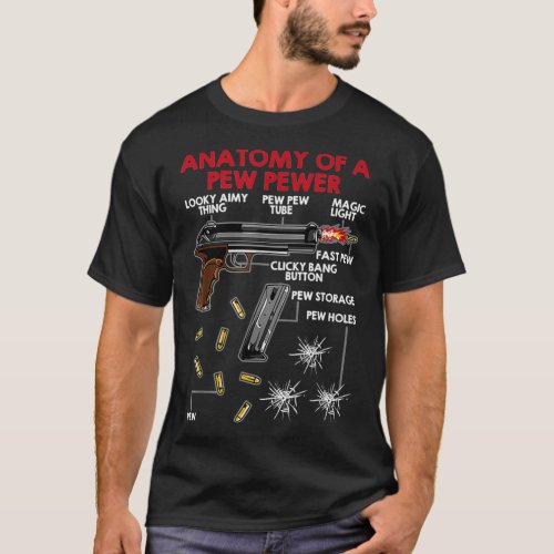 Funny Anatomy Of A Pew Pewer Gun Ammo Lovers Amend T_Shirt