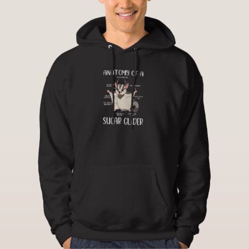 Funny Anatomy Of Glider Furry Mammal Pets Enthusia Hoodie