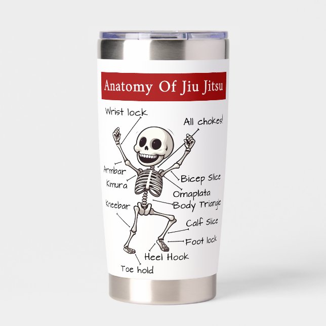 Funny Anatomy Of Jiu Jitsu Submissions Technique Insulated Tumbler (Front)