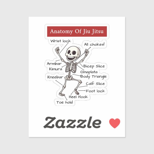 Funny Anatomy Of Jiu Jitsu Submissions Technique Sticker (Sheet)