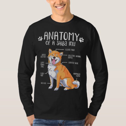 Funny Anatomy Shiba Inu Dog Lover T_Shirt