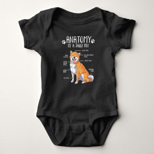 Funny Anatomy Shiba Inu Shiba Inu Dog Lover Gift Baby Bodysuit