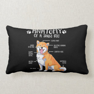 Funny Anatomy Shiba Inu, Shiba Inu Dog Lover Gift Lumbar Pillow