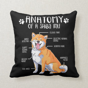 Funny Anatomy Shiba Inu, Shiba Inu Dog Lover Gift Throw Pillow