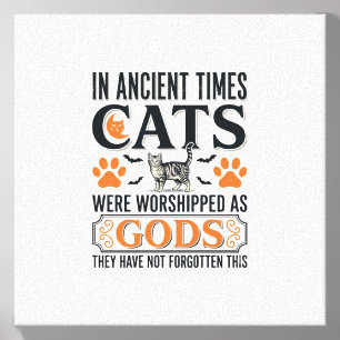 Funny Ancient Cats Worshipped As Gods Vintage Shir Canvas Photo Tile