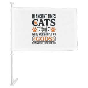 Funny Ancient Cats Worshipped As Gods Vintage Shir Car Flag