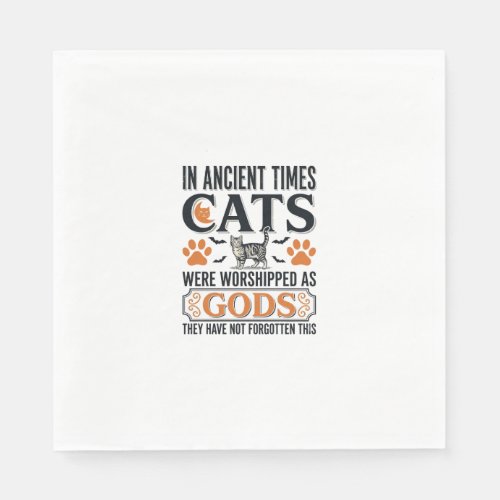 Funny Ancient Cats Worshipped As Gods Vintage Shir Napkins