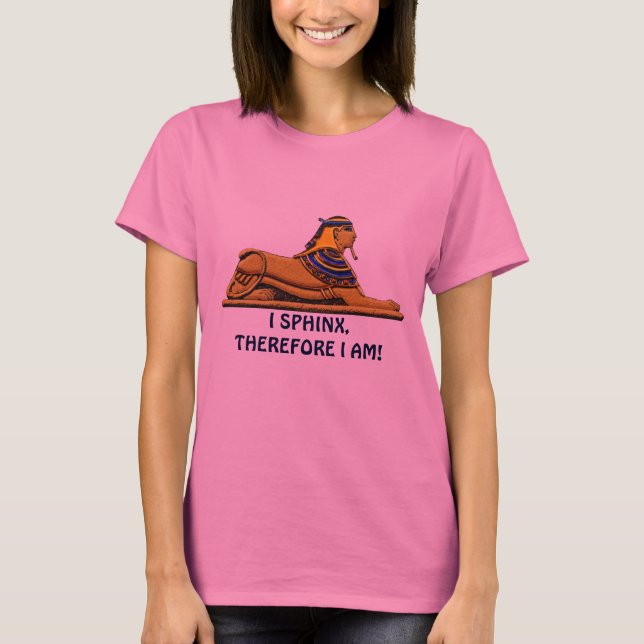 Funny Ancient Egyptian Sphinx Joke Design T-Shirt (Front)