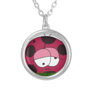 Funny and Chubby Ladybug Silver Plated Necklace