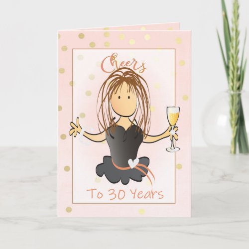 Funny and Classy 30th Birthday Card for Her
