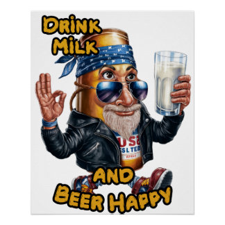 Funny and Colorful Can of Beer on a Poster