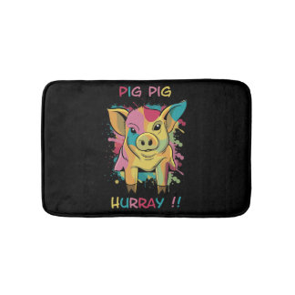 Funny and Colorful Pig Piglet Bath Mat
