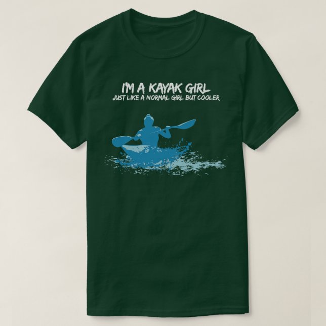 Funny and cool Kayak Girl TShirt or Gift (Design Front)