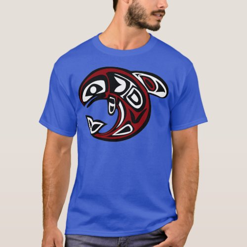 Funny and Cool Tribal Whale Totem Art Design T_Shirt