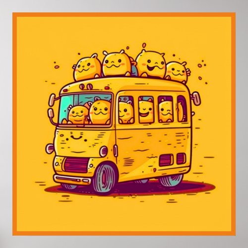 Funny and Creepy School Bus  Poster