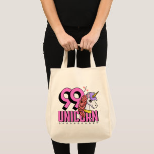 Funny and Cute animal with Hat 99 Percent Unicorn Tote Bag