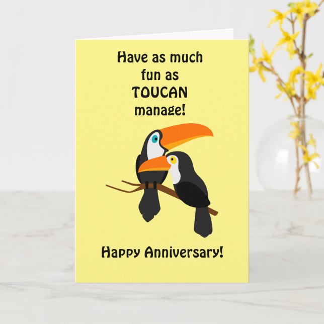 Funny and cute anniversary  card (Yellow Flower)