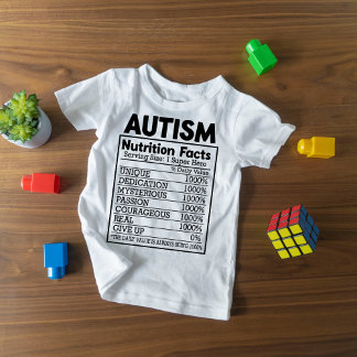 Funny and Cute Autism Nutrition Facts T-Shirt