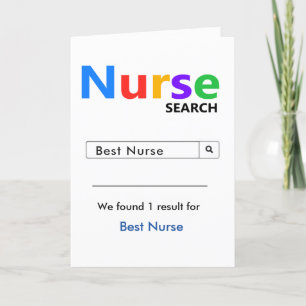Funny and Cute Best Nurse Search Thank You Card