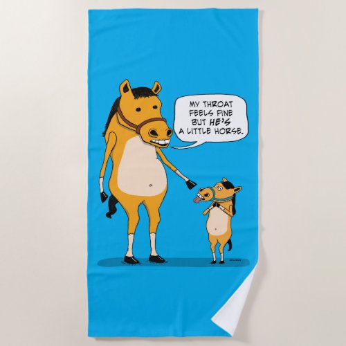 Funny and Cute Big Horse and Little Horse Beach Towel